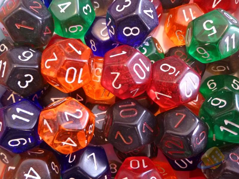 Kostka průhledná D12