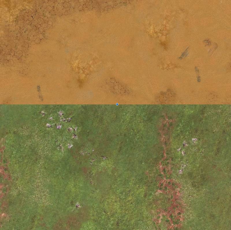 Oboustranná herní podložka 4'x4' (122 x 122 cm) - různé motivy Varianta: Highlands and Sands