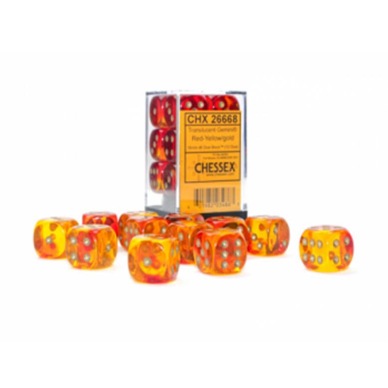 Kostka šestistěnná 16mm - Red-Yellow/Gold