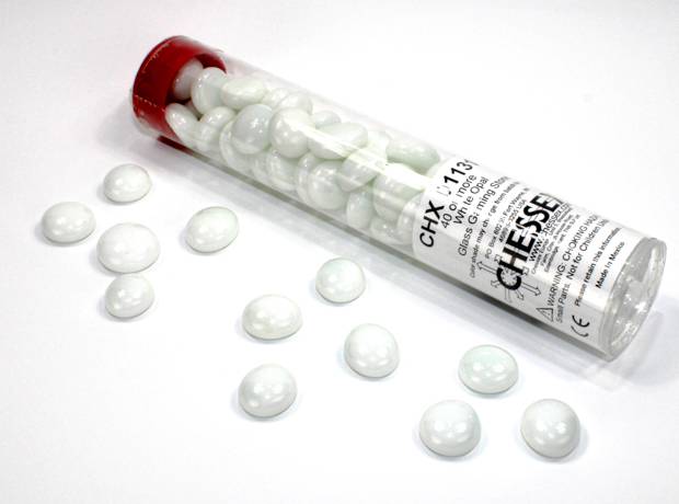 Gaming Stone Colors: Opaque White Glass 01131 - bílé kamínky