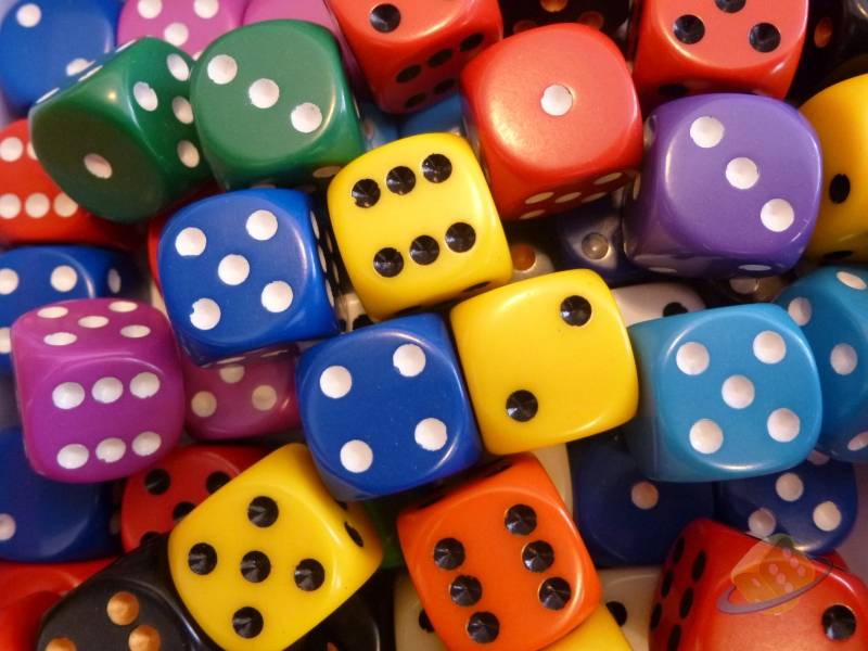 Kostka D6 16mm jednobarevná - 29426