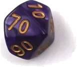 Desetistěnná kostka (K10%) - perleťová