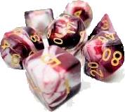 Dice Set Racing Red/White (7)