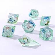 Sharp Edge Liquid Core RPG Dice Set - Butterfly Kaleidoscope