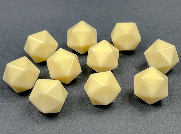 Sada 10 kostek D20 prázdná/blank - slonovinová - 29046