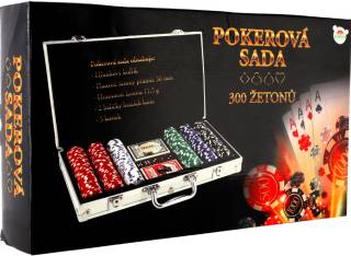 Teddies Poker sada 300ks + karty + kostky v hliníkovém kufříku