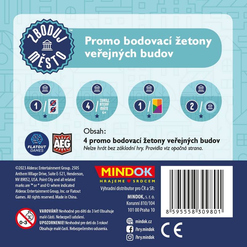 Zboduj město - Promo bodovací žetony veřejných budov