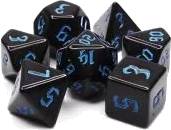 Dice Set Opaque: Chon drite Black/Blue (7)