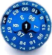Titans Fist Blue Metal Dice 50 mm (D100)