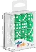 Dice Set Translucent Green - D6 16mm (12x)