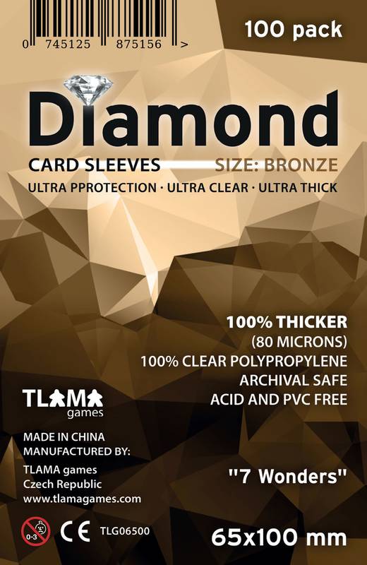 Obaly na karty Diamond Bronze: "7 Wonders" (65x100 mm)