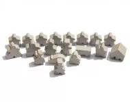 Carcassonne: Kompletní sada dřevěných šedých figurek (19 ks)