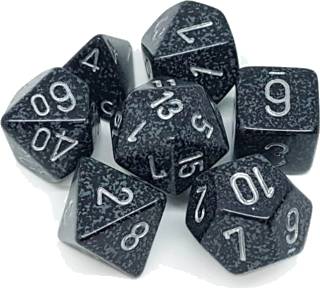 Sada 7 kostek Chessex - skvrnitá Ninja - 25318