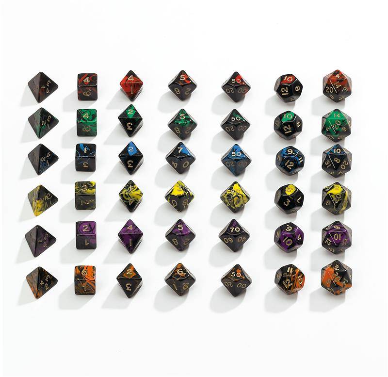 Sada 7 kostek 16mm pro RPG - Oblivion yellow 7793