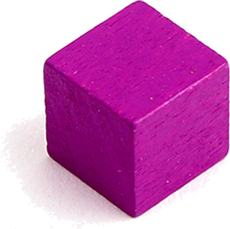 Dřevěné kostičky 10 mm - žetony (20 ks) Barva: Fialová