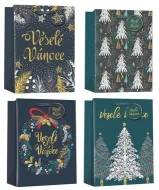 Dárková taška vánoční se zlatou ražbou (M)