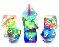 Dice Set Transparent: Rainbow Storm (7)